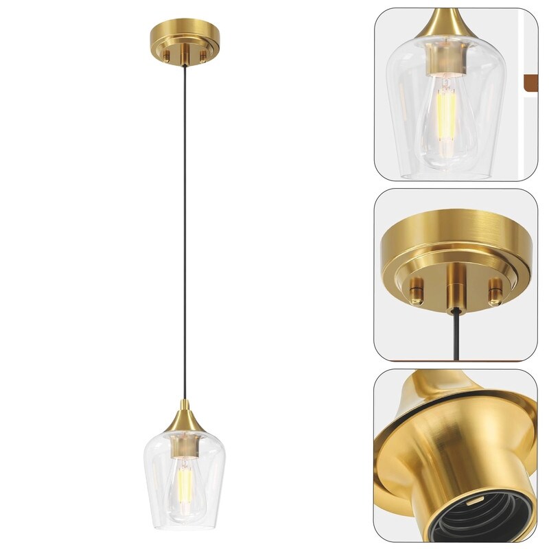 3 Packs pendant light  gold light fixtures glass, metal bedroom light