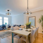 3 light black gold chandelier bell glass hanging light kitchen island pendant lamp