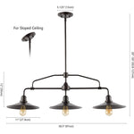 3 light industrial pendant light coastal dining chandelier bronze farmhouse light fixtures