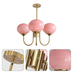 3 light pendant light pink kitchen chandelier glass, metal ceiling light