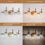 3 light vintage wall light fixture vanity wall lamp brass wall sconce over mirror