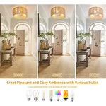 3 light wood beads semi flush mount ceiling light boho ceiling lighting fixture