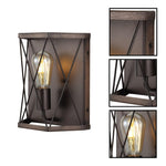 1 Light wall sconce wood finished wall lighting metal bathroom sconces