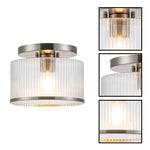 Modern led light glass metal light fixture nickel ceiling light