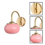 Modern led light glass metal light fixture pink wall lights