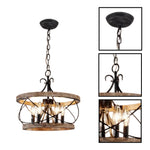 5 light dining light iron wood modern shade of lights black gray dining room table light