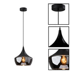 Adjustable ceiling pendant metal hanging light fixture black dome shade light