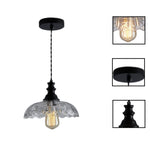1 Light hanging plug light black kitchen light glass  pendant light