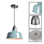 Macaron color farmhouse light metal pendant for light dark gray blue kitchen light