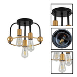 3 Light flush mount ceiling light metal ceiling lamp fixture black gold ceiling lighting