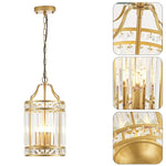 4-Light chandeliers pendant lights gold island lights metal, crystal hallway lights