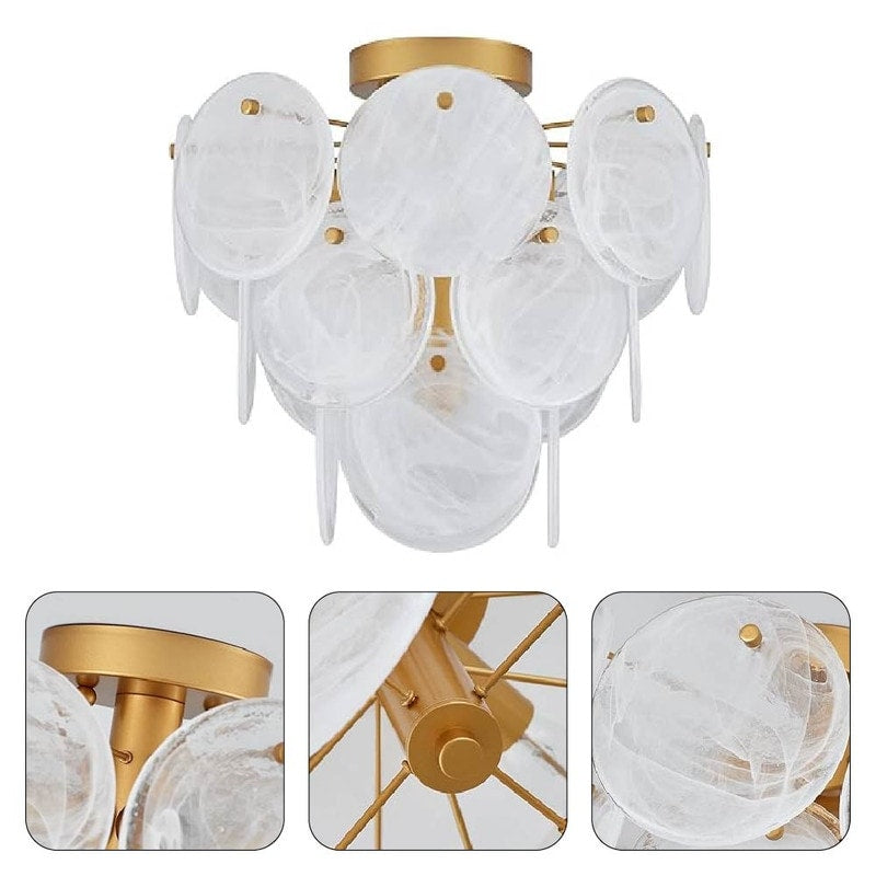 4-Light unique ceiling lights gold hallway lights glass, metal kitchen lights