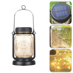 4 Pack solar lights warm white fair light glass lanterns lights