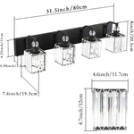 4 light crystal vanity wall light black industrial wall lamp vanity wall light