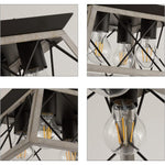 4 light farmhouse ceiling light fixture semi flush mount ceiling lamp rust square island lighting