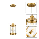 1-Light mini kitchen island iron glass pendant lights gold hanging fixture