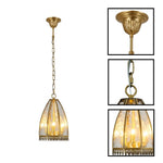 3-Light retro ceiling fixture gold antique chandelier glass metal vintage pendant light
