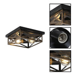 2 Pack flush mount lights metal ceiling light fixture rustic black ceiling lamp