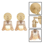 2  Pack wall sconces Rose Amber wall lighting glass, metal bedroom wall lighting