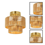 Modern led light glass metal dining light brown ceiling light