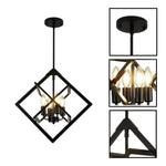 4 Light bulbs light matte black hanging light  metal pendant light