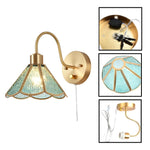 Industrial wall sconce gold+sea BLUE1 light bulbs brass wall light fixture