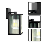 1 Light porch sconces glass metal wall light black exterior lanterns
