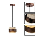 Pendant bedside lamp black ceiling fixture wood natural hanging light