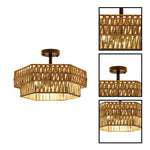 3 light bulb metal rattan light fixtures brown kitchen light