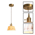 Vintage pendant light glass hanging lamp metal ceiling fixture
