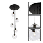 5 Light light fixture black hallway living room lighting iron pendant light