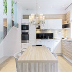 5 light frosted glass chandelier with nickel finish