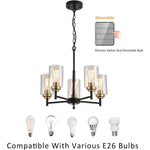 5 light kitchen chandelier glass kitchen island lighting black and gold pendant island lighting