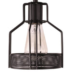 5 light vintage industrial black Island pendant fixture, cage chandelier