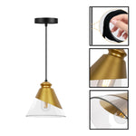 1 Light hanging light gold kitchen island light  glass, metal pendant light