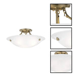 3-light flush mount lamp glass antique ceiling light alloy steel lightweight ceiling lights