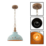 11.3in Dimmable kitchen lighting metal pendant light teal green farmhouse chandelier