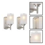 2 pack bulb light glass metal shade of light linen frosted glas home lighting