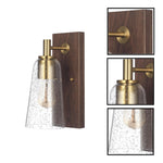 1 Light wall sconce dark wood wall lighting iron wall light fixture