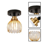 Modern light bulb light metal glass light fixtures black gold ceiling light