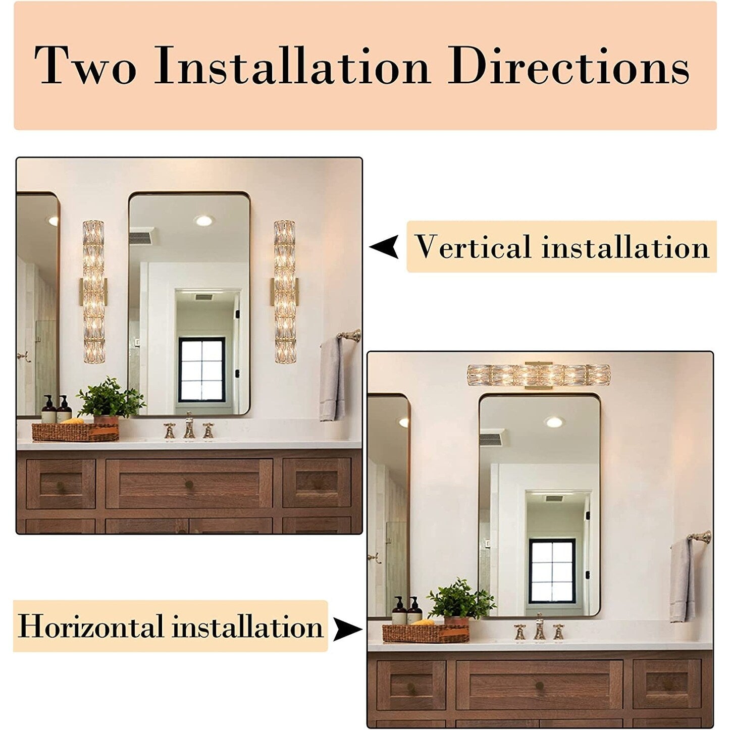 6 light modern wall light crystal mounted wall sconce with gold finish