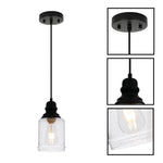 6.29” Hanging lighting black seeded glass island lights glass, metal pendant light