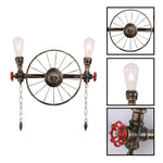 Industrial stylish lights and bulbs iron metal wall lights fixture gold lighting wall lights