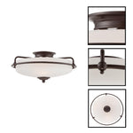 3-Light flush mount alloy steel light fixture light bronze ceiling lighting
