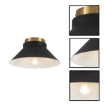 11.81 inch flush mount light metal ceiling light black gold kitchen lamp