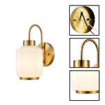 1-Light wall sconce bathroom metal glass vanity wall lamps gold over sink light