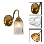 Retro exterior lamp glass metal sconce light brass gold wall mount light