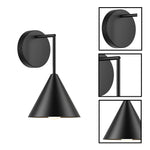 1-light led light metal light fixture black wall sconce