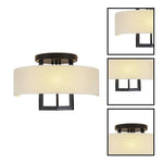 3 light flush light fabric iron shade lamp cream Entryway light