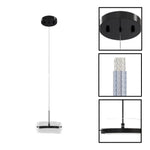 LED light fixture matte black dimmable light glass, metal pendant light